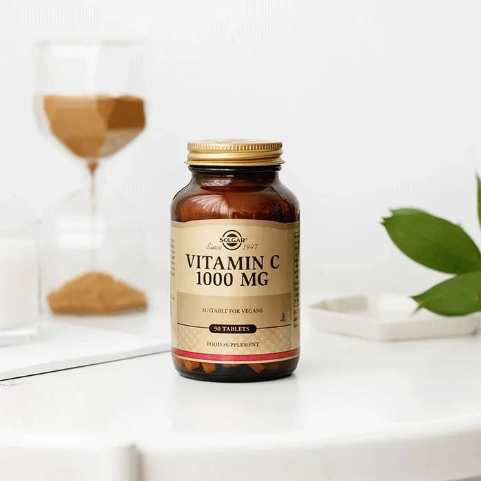 Solgar Vitamina C Naturale 1000 mg - 90 Compresse per Difese Immunitarie e Pelle Luminosa