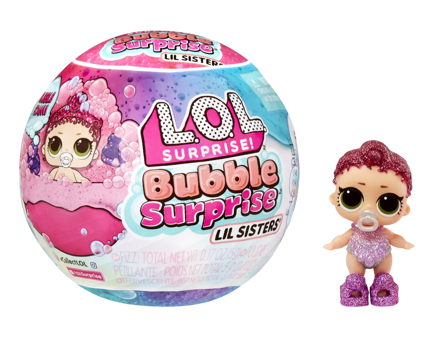 L.O.L. Surprise! Bubble Surprise Lil Sisters - Bambola da collezione con sorprese, accessori e schiuma di bolle - Assortimento casuale - Ideale per bambini dai 4 anni in su