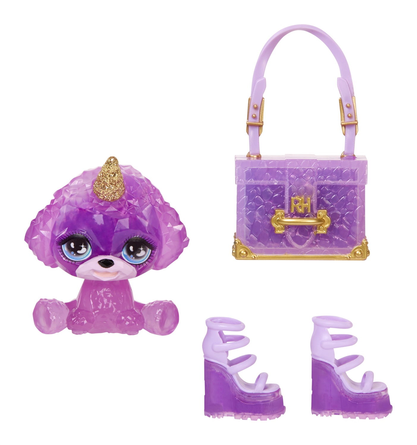 Rainbow High Classic Rainbow Fashion Doll Violet - Bambola Viola da 28 cm con Slime Scintillante, Animale Magico e Accessori Moda