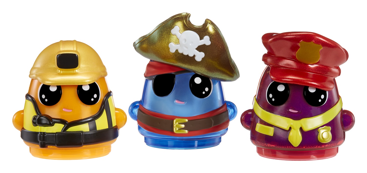 MGA Entertainment DohKins Hero Pack - Impasto Non Asciuga Mai, Senza Glutine, Include Personaggi Builder, Pirate e Fire Chief, Età 3