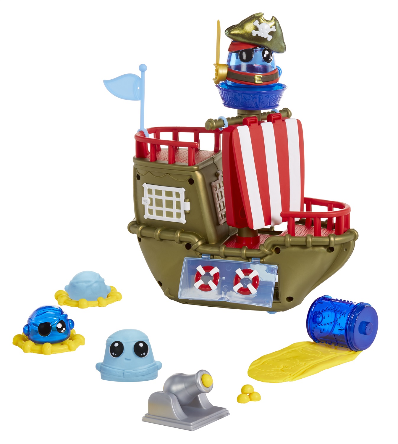 MGA Entertainment DohKins Pirate Ship Playset - Impasto Non Asciutto, Senza Glutine, per Bambini e Collezionisti, Età 3