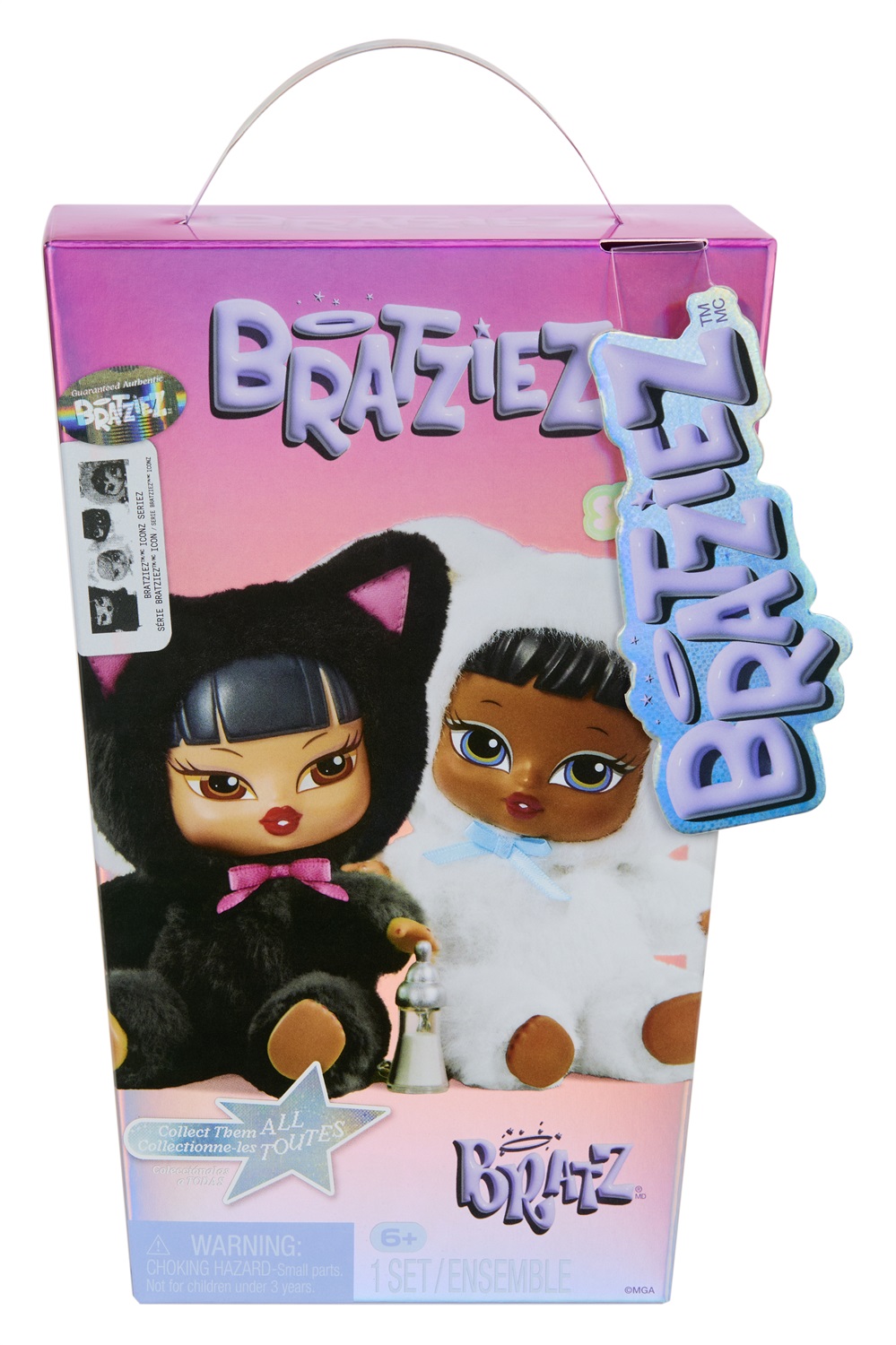 MGA ENTERTAINMENT Bratz Bratziez Iconz - Bambola Peluche da Collezione con Charm e Accessori, Scatola Misteriosa