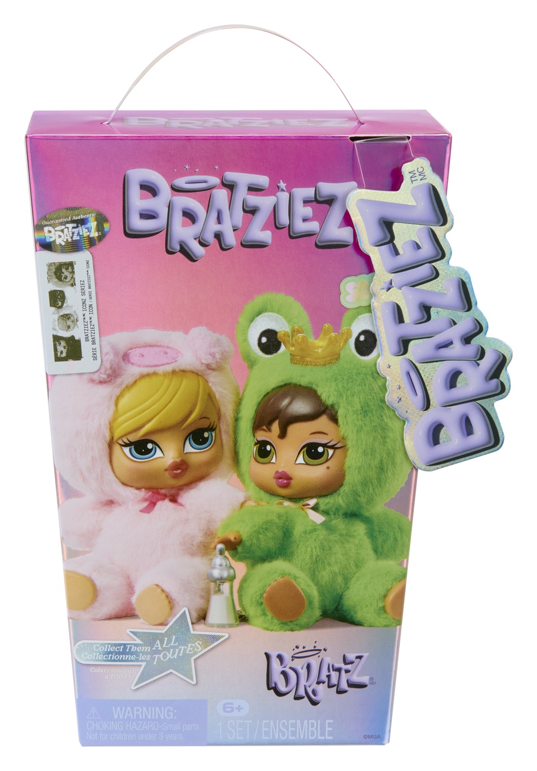MGA ENTERTAINMENT Bratz Bratziez Iconz - Bambola Peluche da Collezione con Charm e Accessori, Scatola Misteriosa