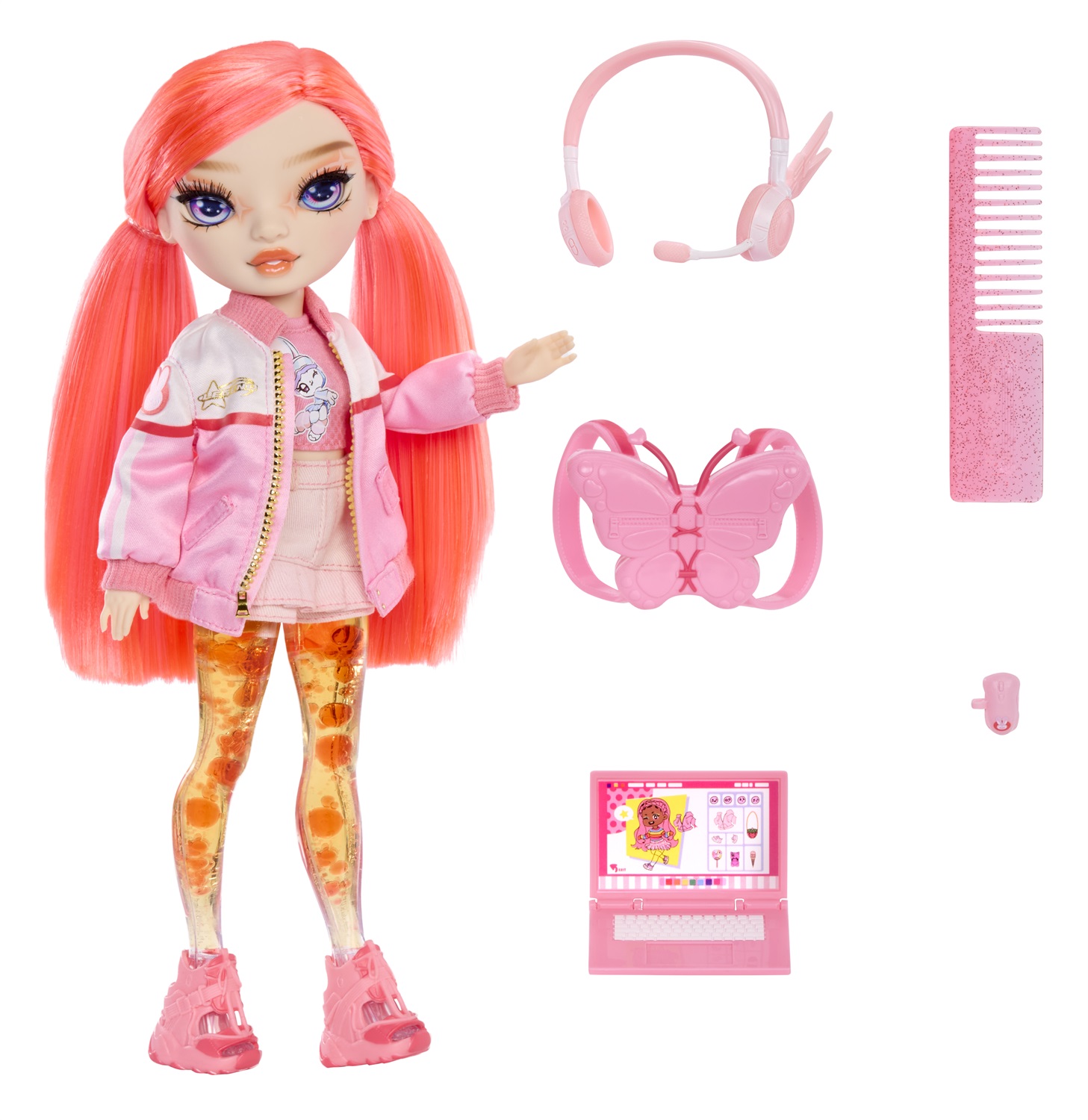 Rainbow High - Bambola Fashion Dawn 28 cm con Capelli Rosso Corallo e Bolle Magiche