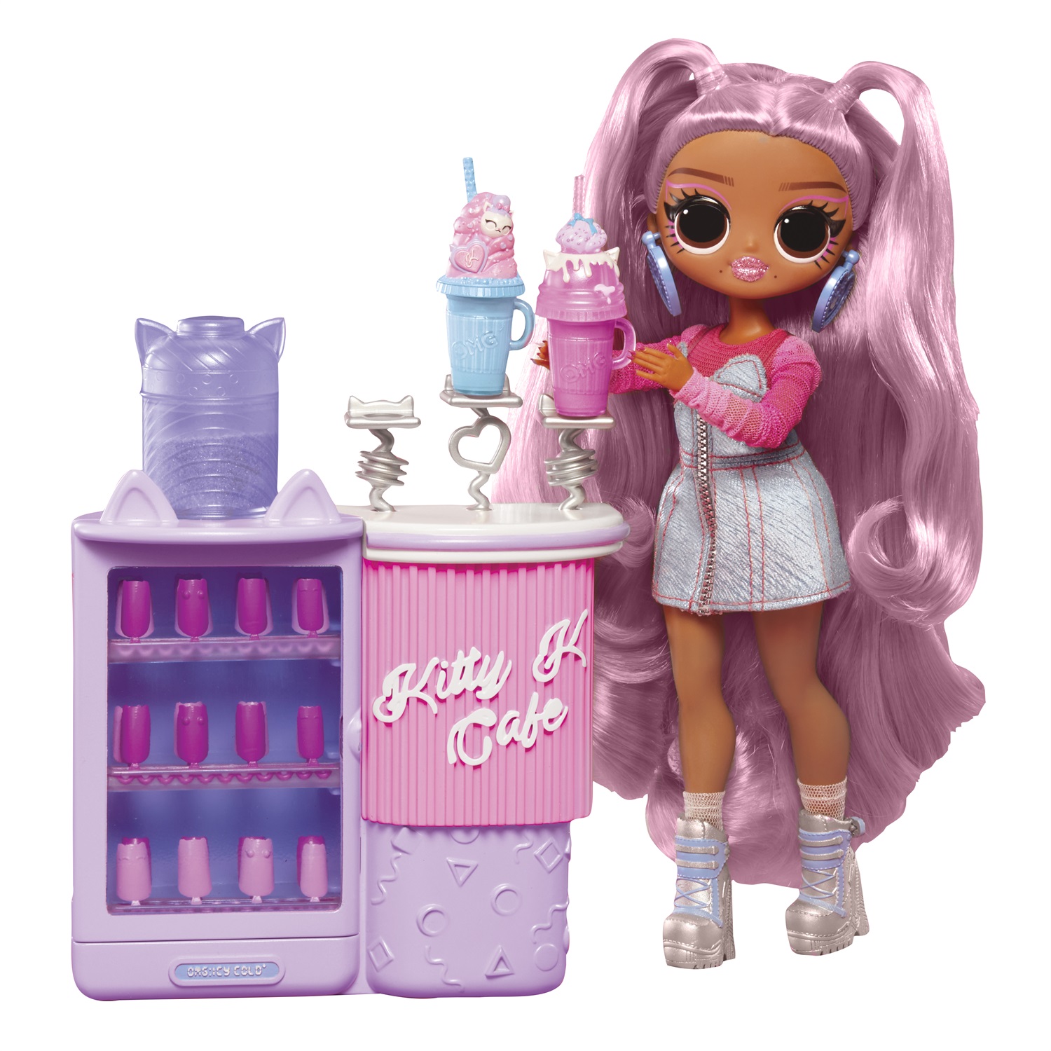 L.O.L. Surprise! OMG Sweet Nails - Kitty K Café con 15 Sorprese, Smalti Veri, Unghie Finte e Fashion Doll Kitty K
