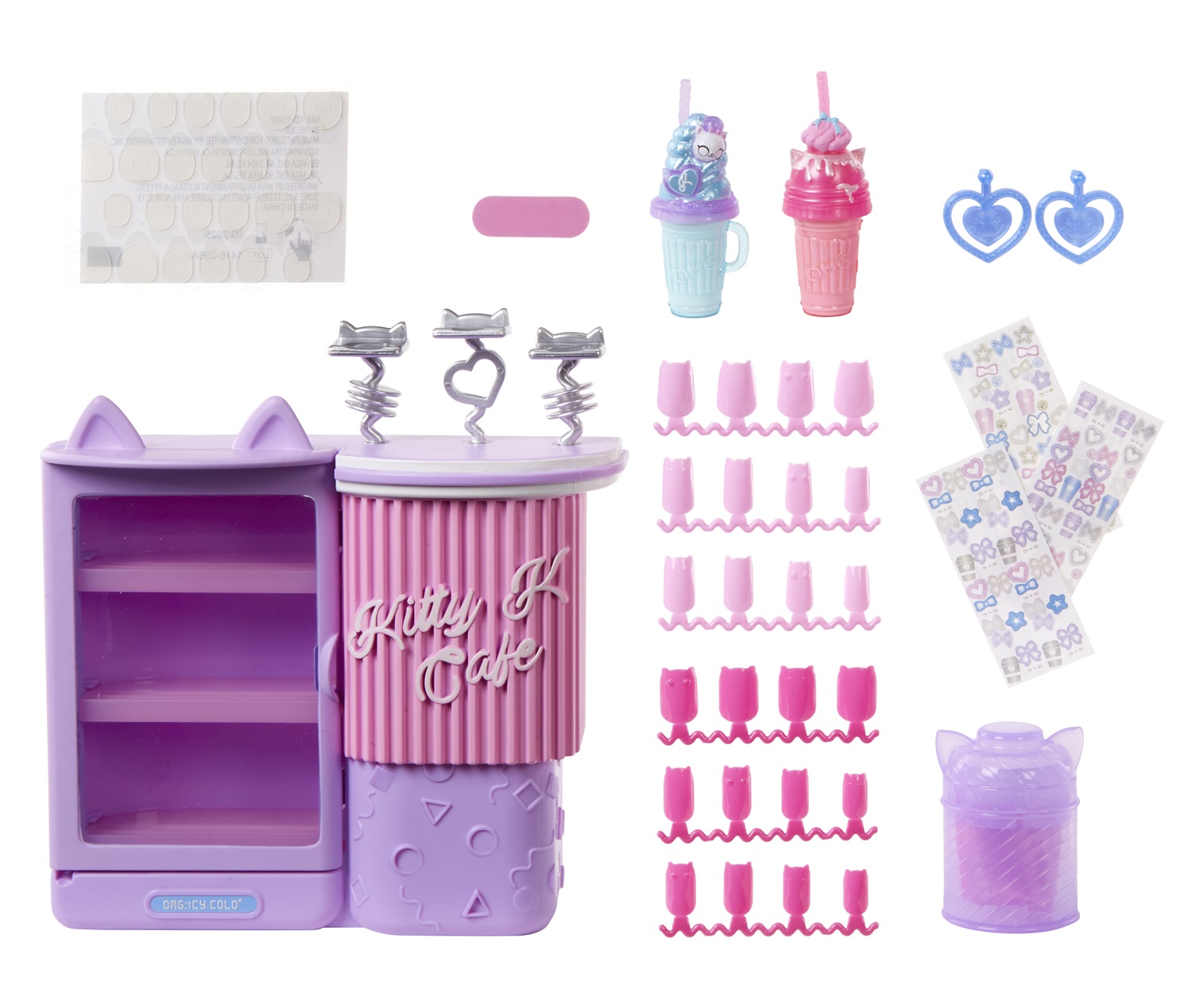 L.O.L. Surprise! OMG Sweet Nails - Kitty K Café con 15 Sorprese, Smalti Veri, Unghie Finte e Fashion Doll Kitty K