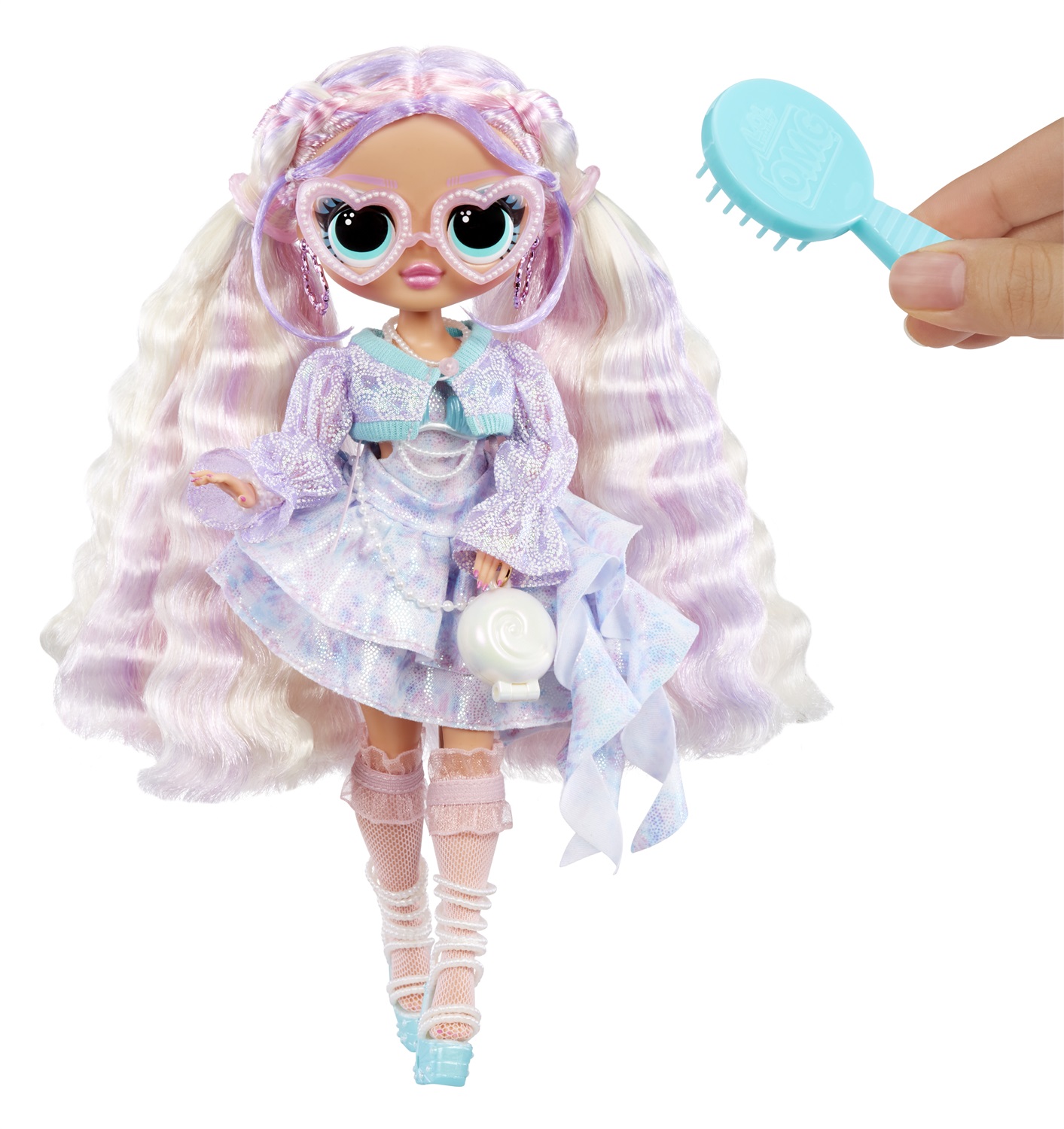 L.O.L. Surprise! OMG Fashion Doll Pearla - Bambola con 15 Sorprese, Abiti e Accessori a Tema Sirena, Età 4