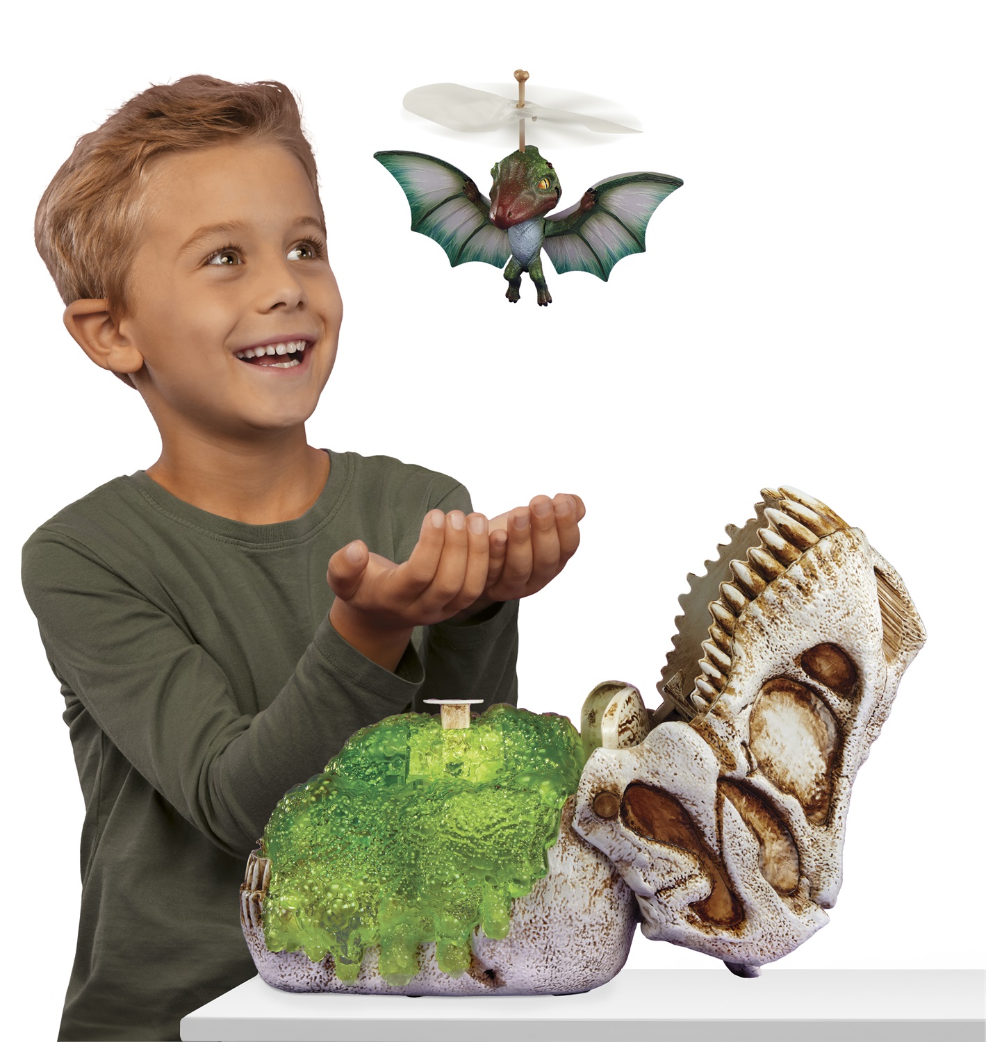 MGA Entertainment GrossMos Flying Dino Verde - Giocattolo Interattivo Dinosauro per Bambini oltre 6 Anni