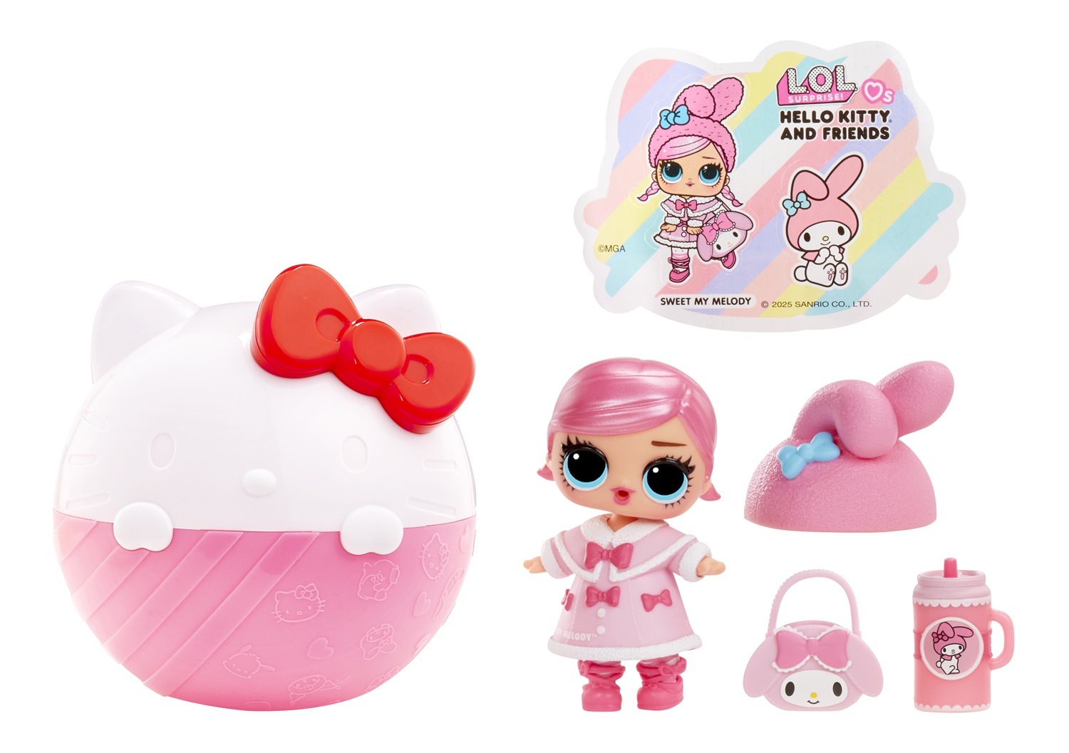 L.O.L. Surprise! Loves Hello Kitty & Friends - Bambola con 7 Sorprese, Edizione Limitata, Colleziona Tutte le 8 Bambole, Regalo Ideale per Bambini di Età 4
