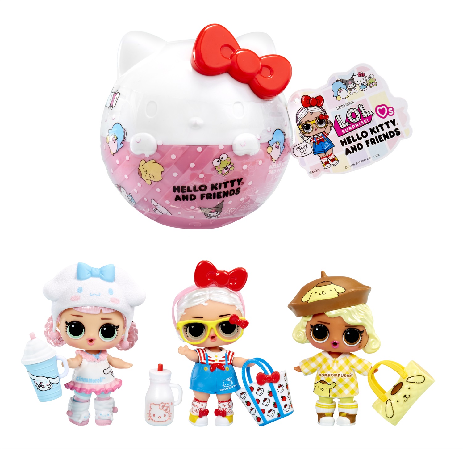 L.O.L. Surprise! Loves Hello Kitty & Friends - Bambola con 7 Sorprese, Edizione Limitata, Colleziona Tutte le 8 Bambole, Regalo Ideale per Bambini di Età 4
