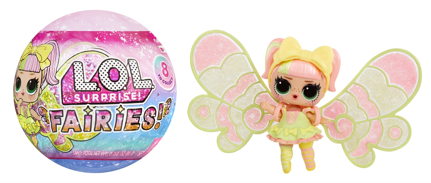 L.O.L. Surprise! Fairy Tots - Include 1 Bambola, Confezione Cieca, 8 Bambole da Collezionare, Ali da Fata Personalizzabili