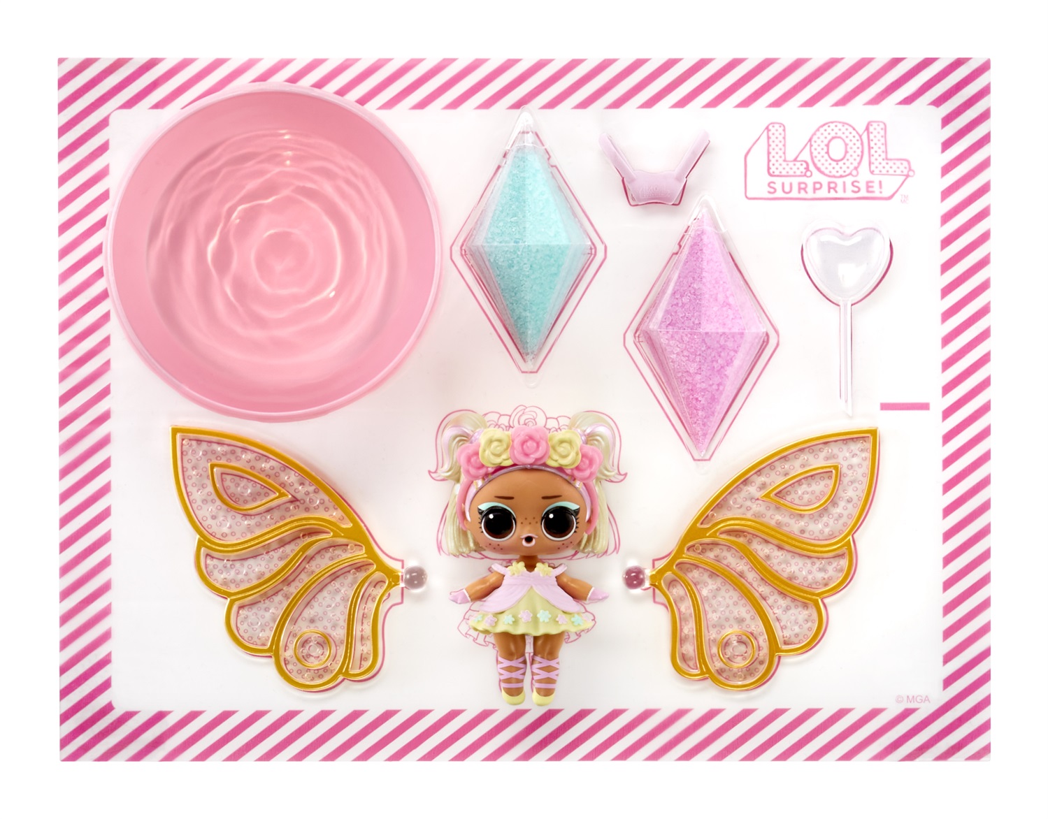 L.O.L. Surprise! Fairy Tots - Include 1 Bambola, Confezione Cieca, 8 Bambole da Collezionare, Ali da Fata Personalizzabili
