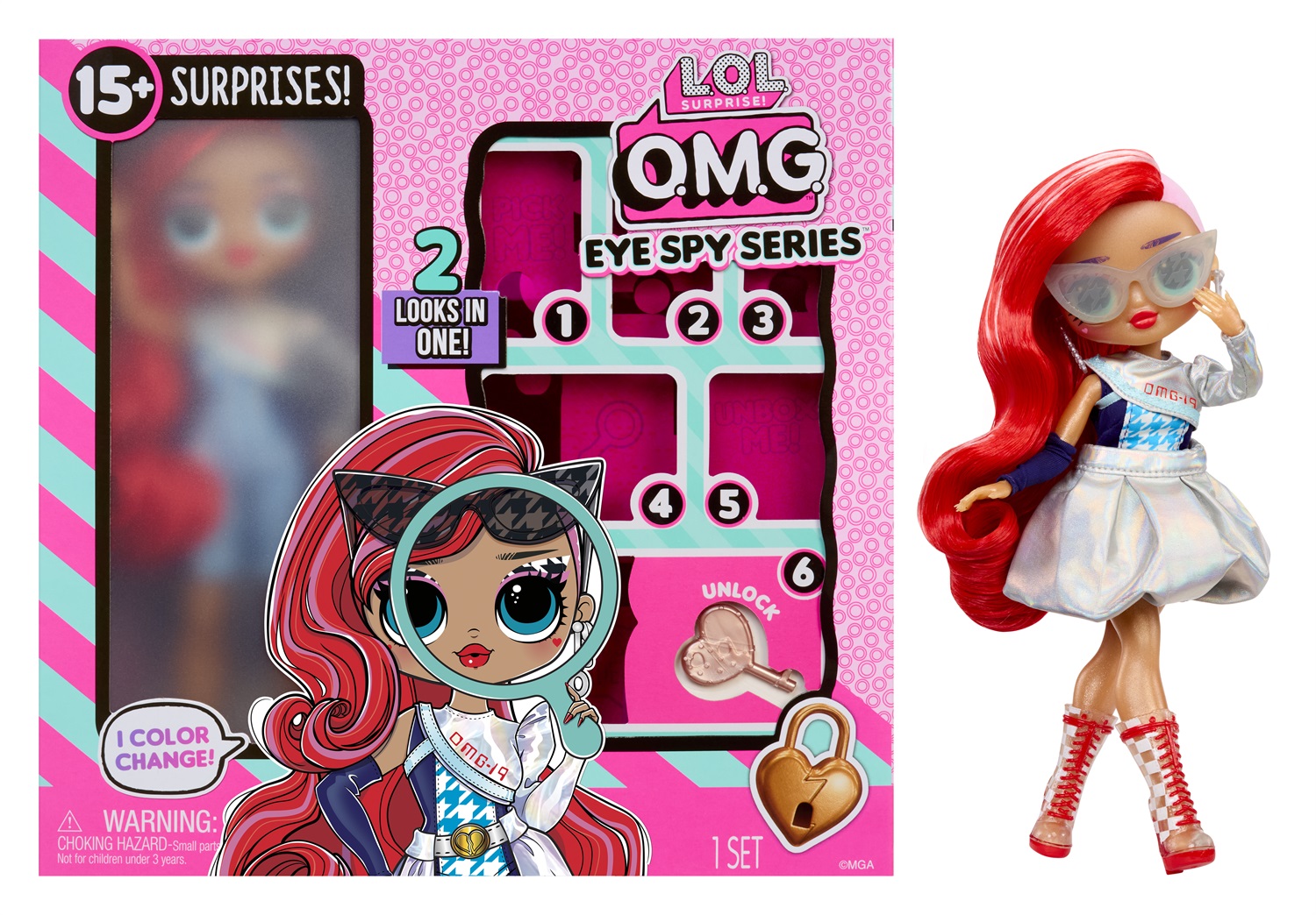MGA Entertainment LOL Surprise Eye Spy Color Change - Bambola Fashion 28cm con Unboxing Interattivo