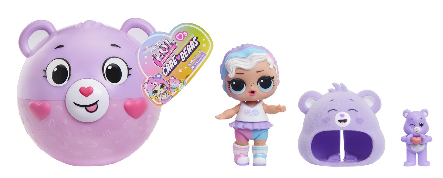 L.O.L. Surprise! Loves Care Bears Tots - Bambola con Abiti, Accessori e Palla Orsetto, Colleziona Tutte e 6