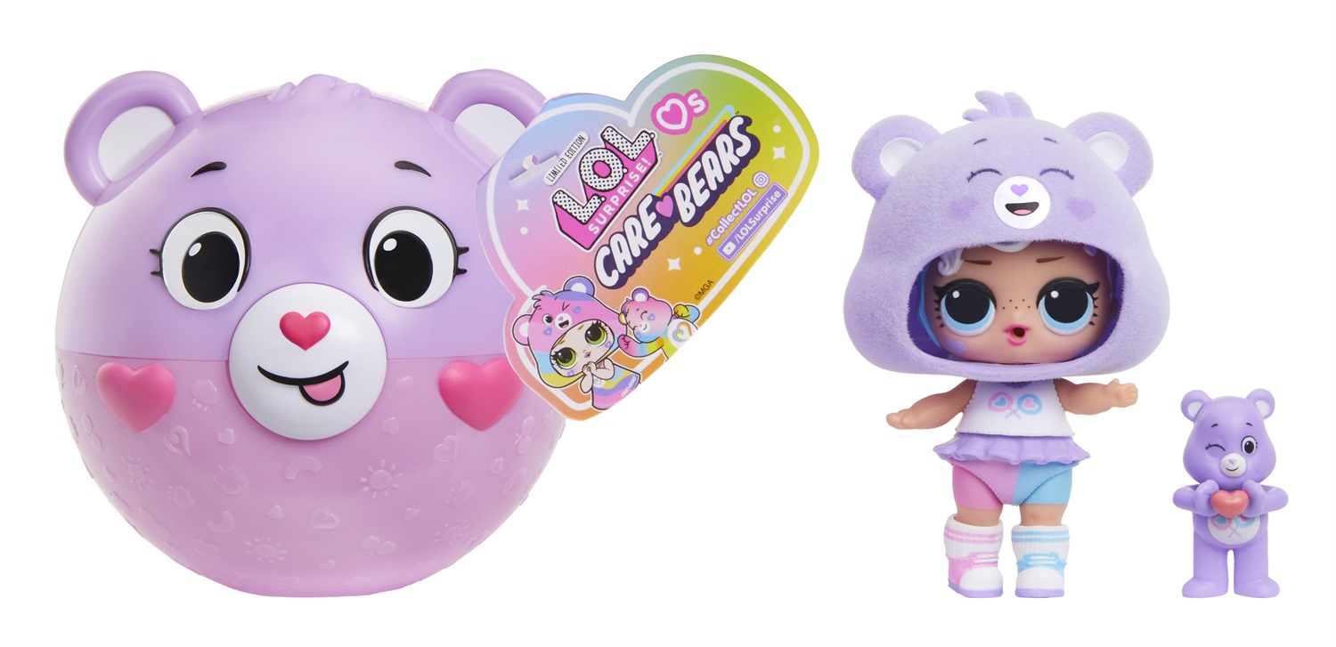 L.O.L. Surprise! Loves Care Bears Tots - Bambola con Abiti, Accessori e Palla Orsetto, Colleziona Tutte e 6
