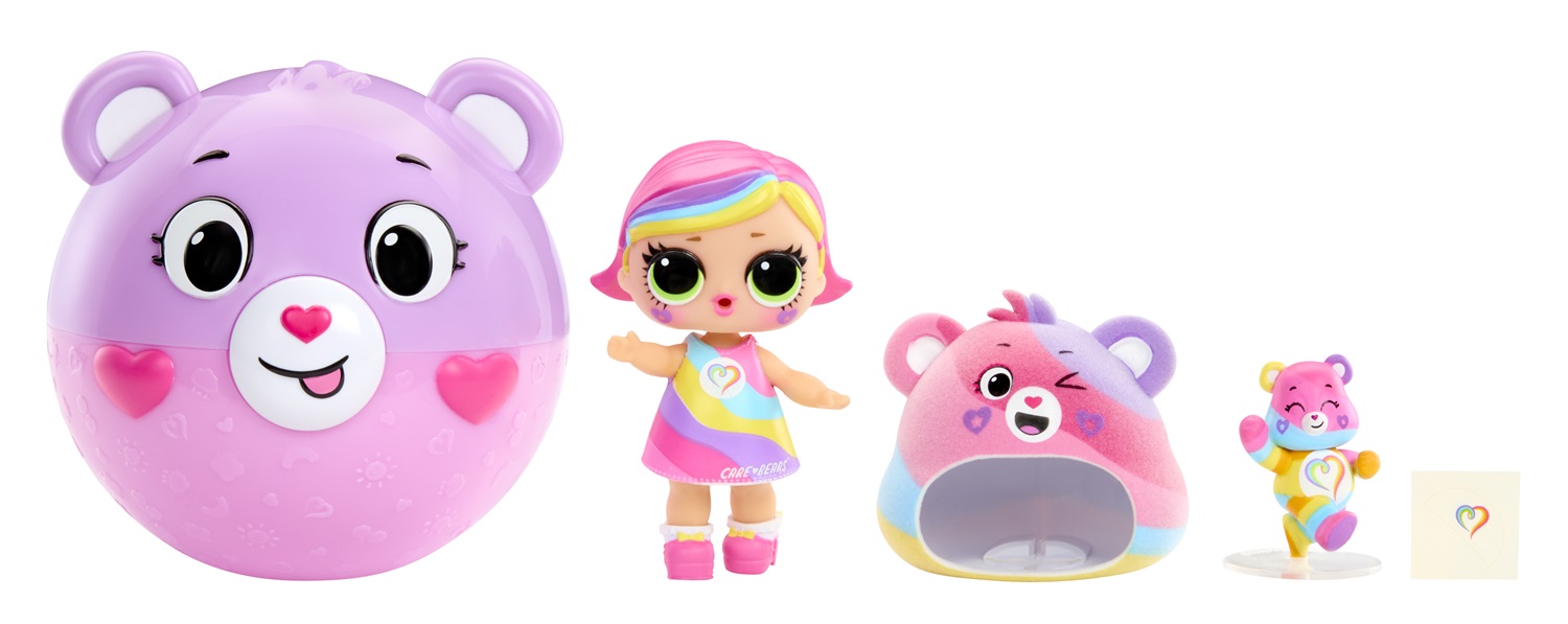 L.O.L. Surprise! Loves Care Bears Tots - Bambola con Abiti, Accessori e Palla Orsetto, Colleziona Tutte e 6