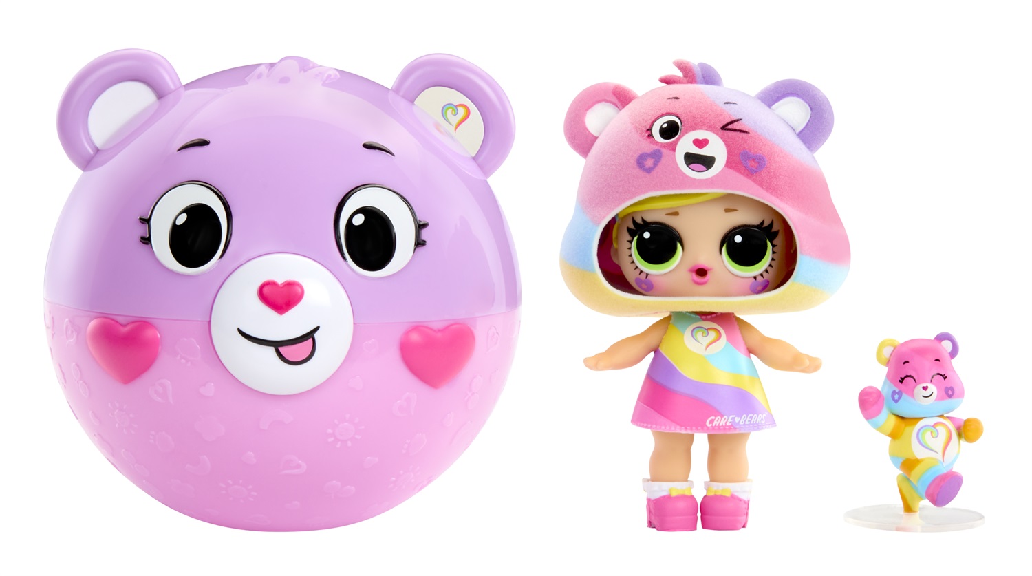 L.O.L. Surprise! Loves Care Bears Tots - Bambola con Abiti, Accessori e Palla Orsetto, Colleziona Tutte e 6