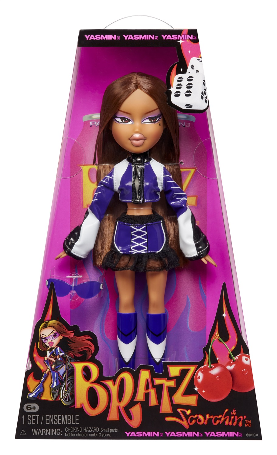 Bratz Scorchin' Yasmin - Bambola Fashion con Abiti e Accessori Ispirati alle Moto
