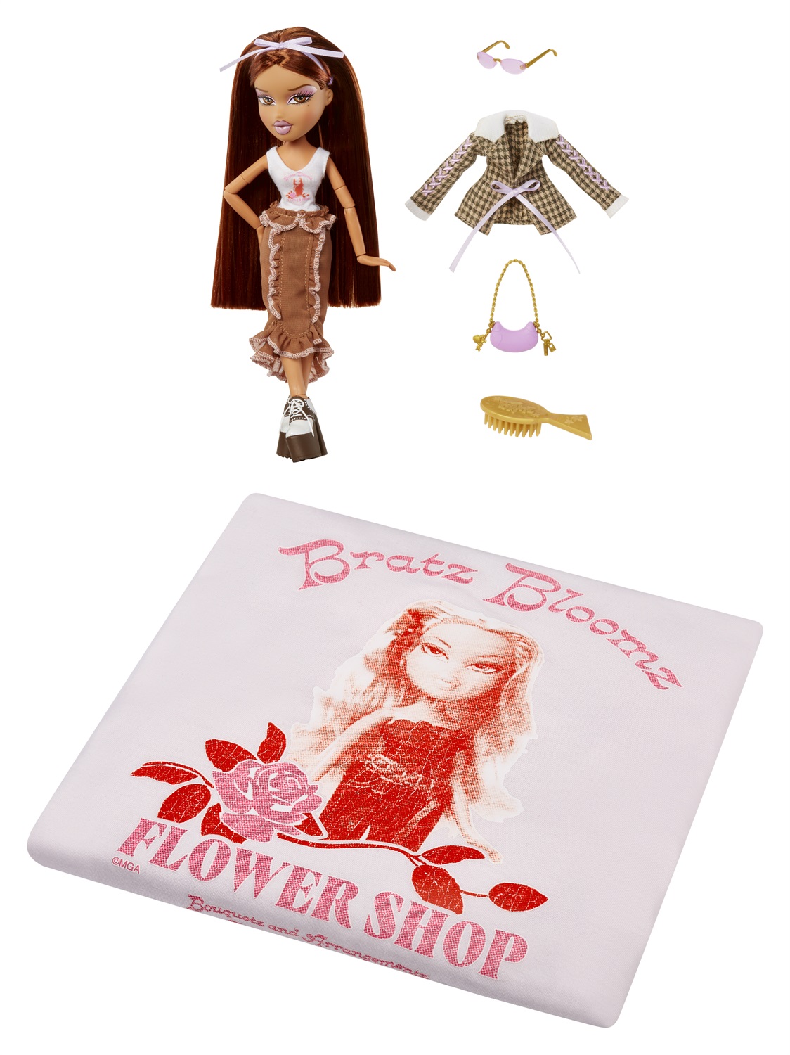 Bratz Stylin' Yasmin - Bambola Fashion con Maglietta Personalizzabile e Accessori