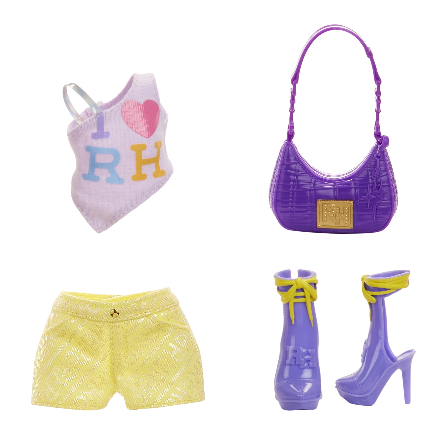 Rainbow High - Bambola Fashion Violet 28 cm con Abito e Borsetta, Snodata e Collezionabile per Bambini 4-12 Anni