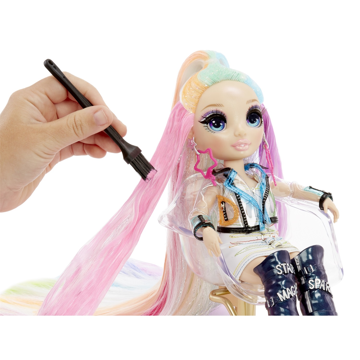 Rainbow High Salon Playset - Set per Acconciatura dei Capelli con Schiume Coloranti Lavabili e Lavandino Funzionante per Bambole