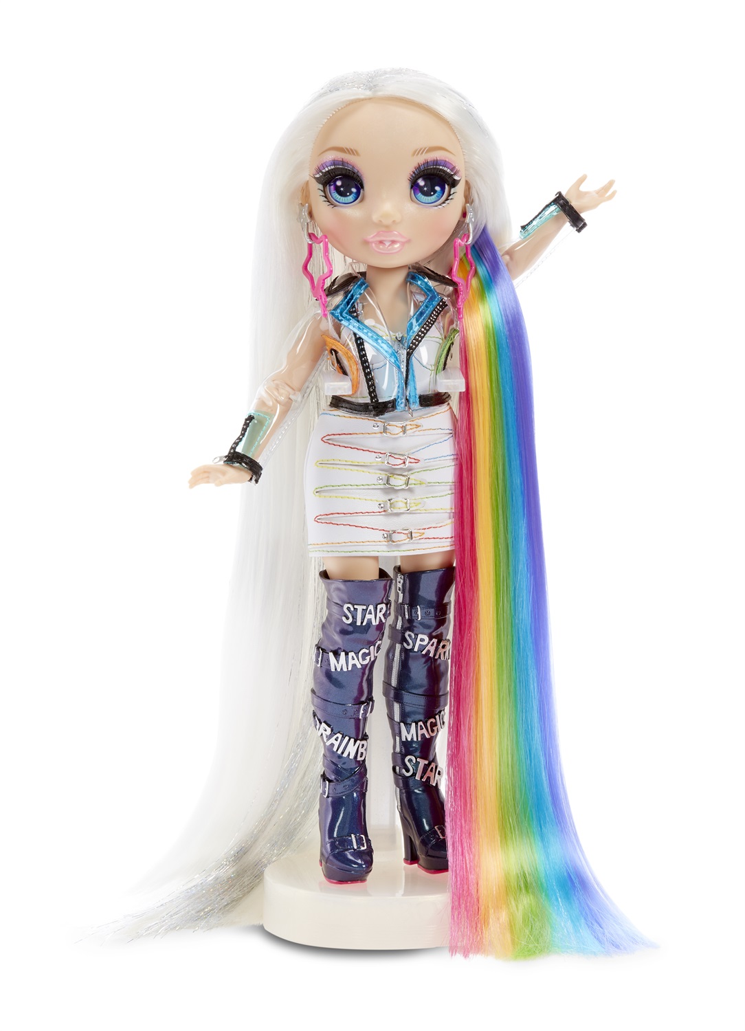MGA Entertainment Rainbow High Hair Studio - Set di Gioco per Capelli 5 in 1 con Bambola Amaya Raine Esclusiva e Accessori