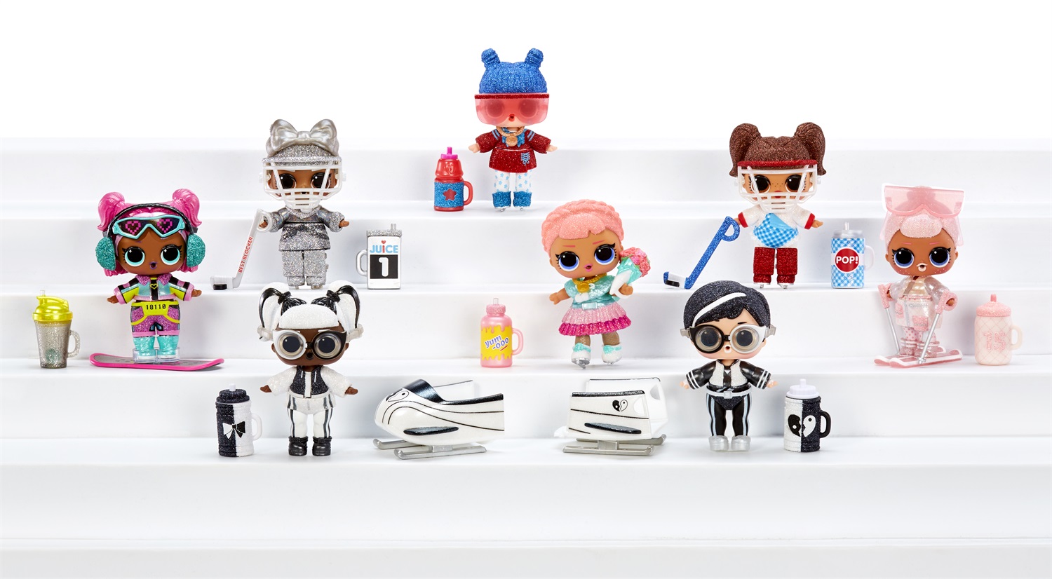 L.O.L. Surprise! All-Star Sports - Bambola Scintillante con 8 Sorprese, Figurina, Abiti e Accessori - Serie 5 Giochi Invernali