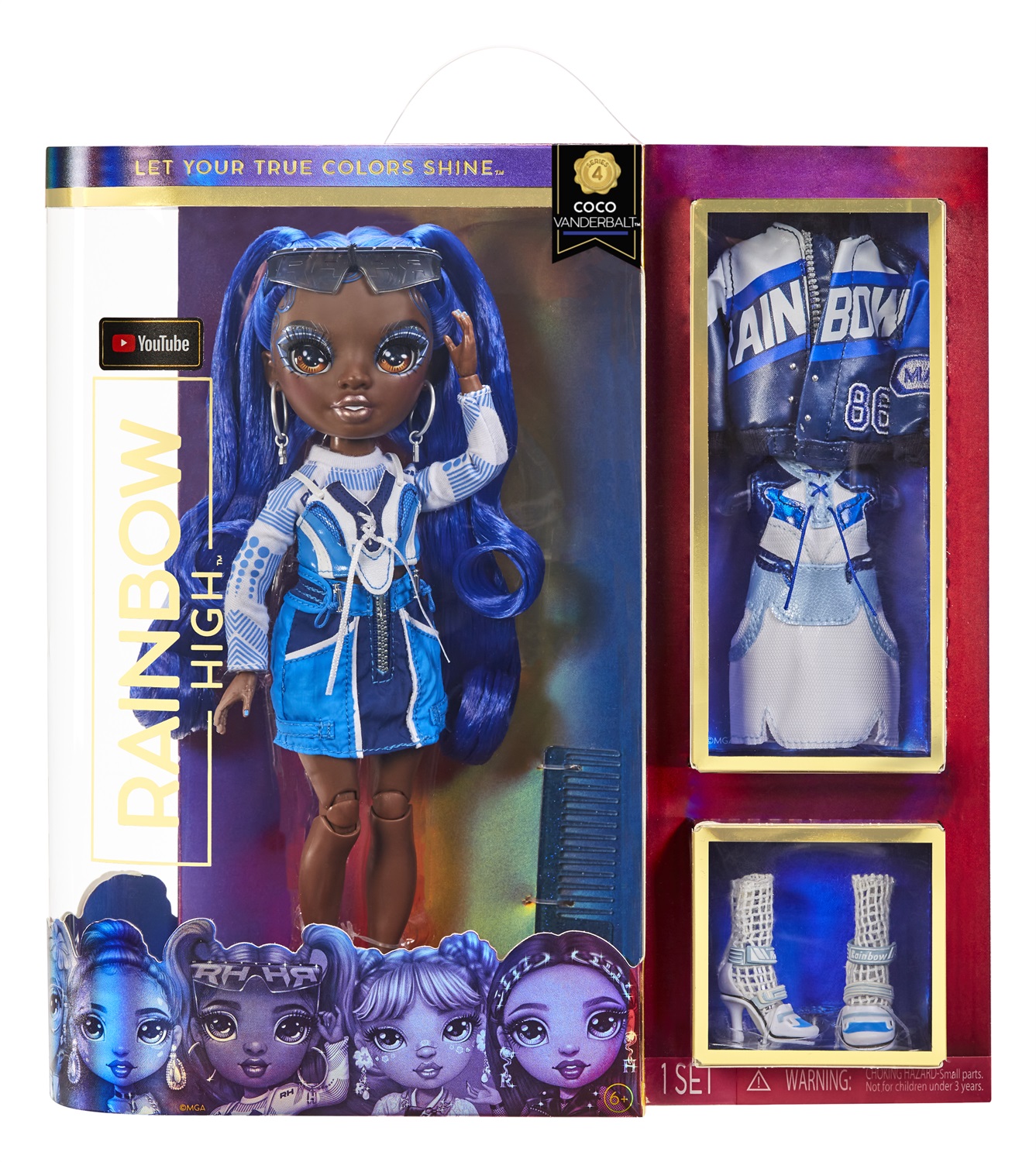 Rainbow High Coco Vanderbalt - Bambola alla Moda Blu Cobalto con 2 Abiti Mix & Match e Accessori