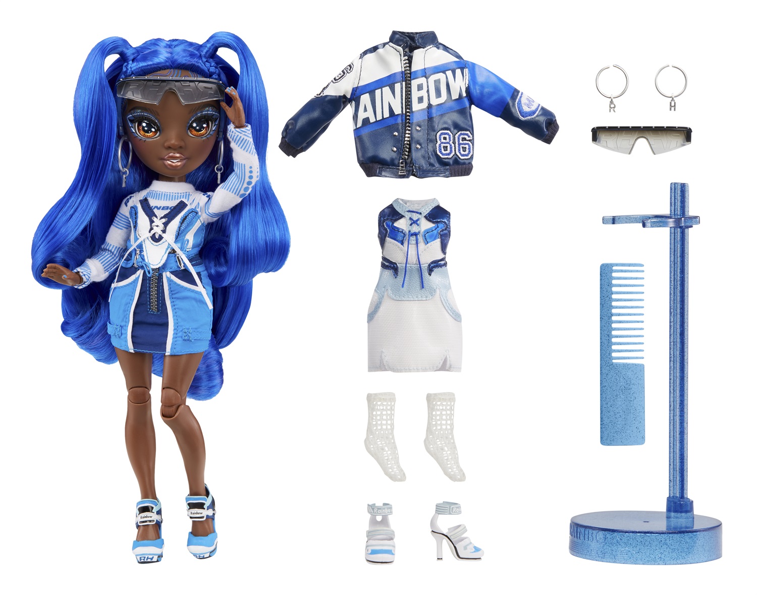 Rainbow High Coco Vanderbalt - Bambola alla Moda Blu Cobalto con 2 Abiti Mix & Match e Accessori