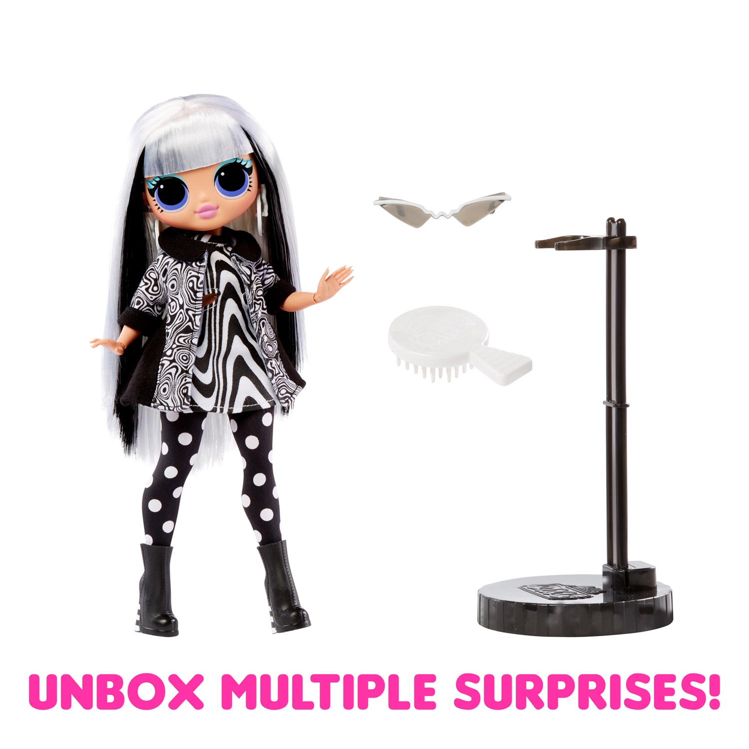 L.O.L. Surprise! O.M.G. Fashion Doll Groovy Babe - Serie S3 con Accessori e Confezione Finestrata, Età 4