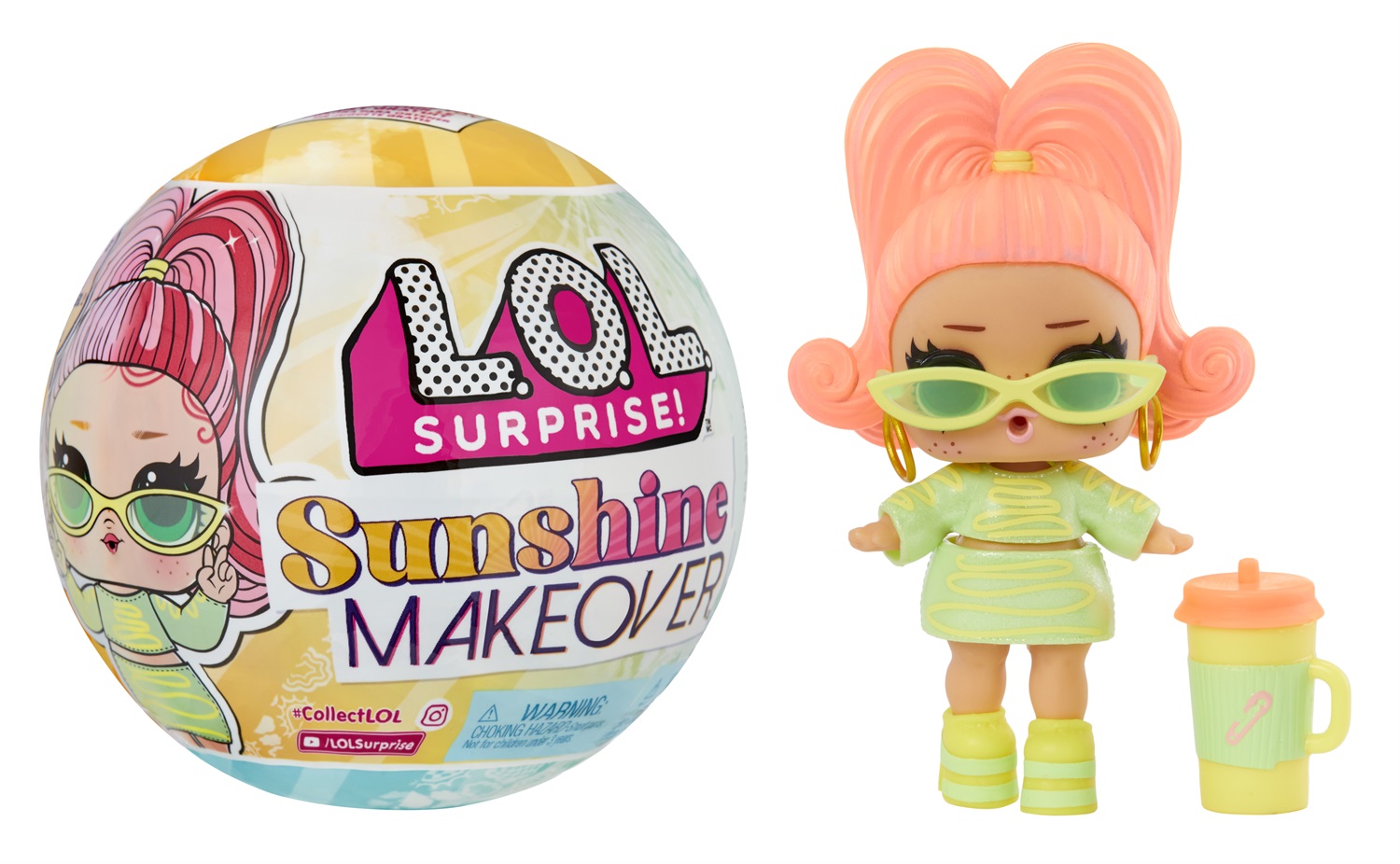 L.O.L. Surprise! Sunshine Makeover Bambola con 8 Sorprese, Cambio di Colore UV e Accessori - Da Collezione, per Bambini dai 4 Anni