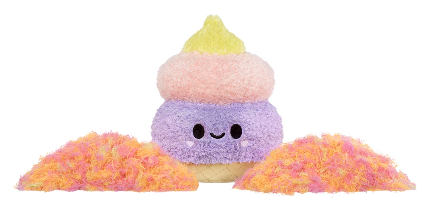 MGA Entertainment Fluffie Stuffiez Grande Peluche - Ice Cream con Gioco Fidget ASMR e Pelliccia da Sfilare