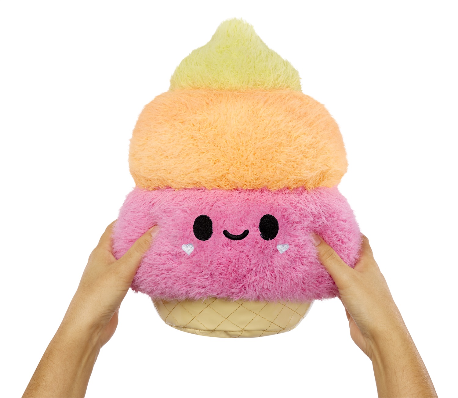 MGA Entertainment Fluffie Stuffiez Grande Peluche - Ice Cream con Gioco Fidget ASMR e Pelliccia da Sfilare
