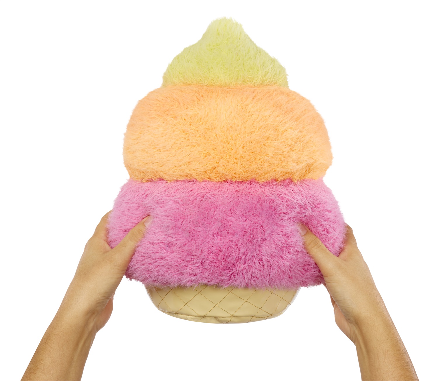 MGA Entertainment Fluffie Stuffiez Grande Peluche - Ice Cream con Gioco Fidget ASMR e Pelliccia da Sfilare