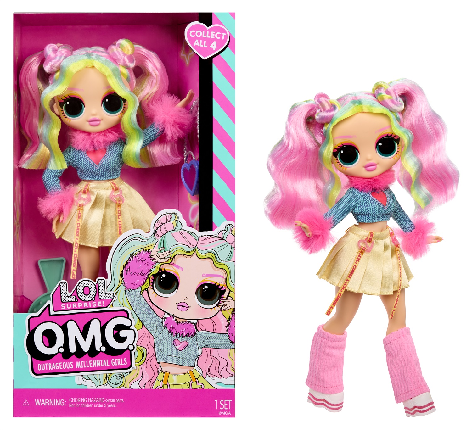 L.O.L. Surprise! OMG Doll Bubblegum D.J. - Bambola Fashion con Abiti e Accessori Collezionabili