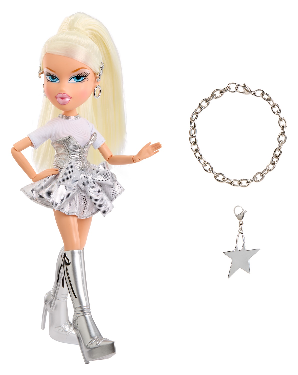 MGA ENTERTAINMENT Bratz Charmz Cloe - Bambola fashion con braccialetto collezionabile e abbigliamento personalizzabile