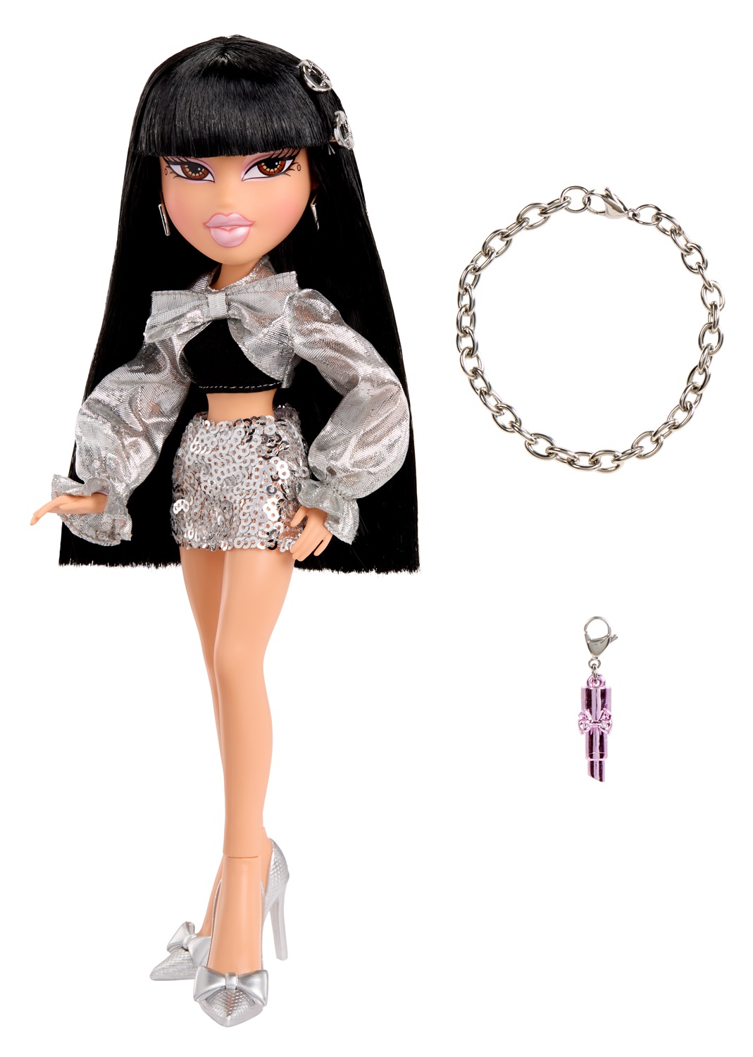 Bratz Charmz Doll - Jade, Bambola alla moda con braccialetto collezionabile e abbigliamento trendy