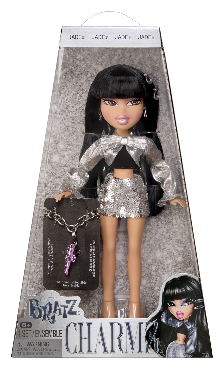 Bratz Charmz Doll - Jade, Bambola alla moda con braccialetto collezionabile e abbigliamento trendy