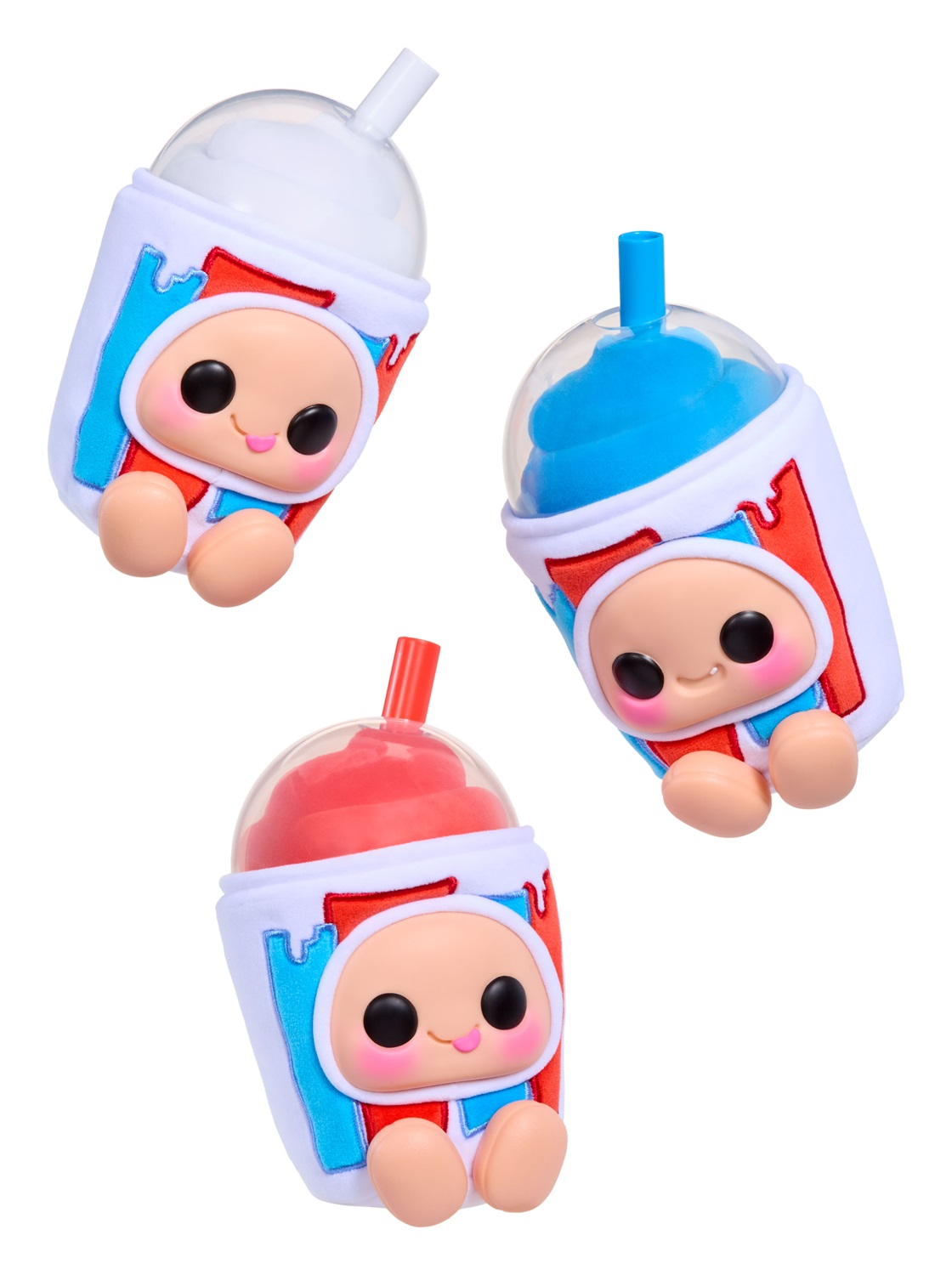 MGA Hyojo ICEE Slushies - Peluche Morbido Collezionabile con Personaggi Cherry, Blue Raspberry e White Cherry