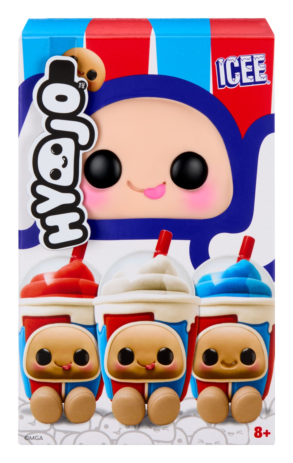MGA Hyojo ICEE Slushies - Peluche Morbido Collezionabile con Personaggi Cherry, Blue Raspberry e White Cherry