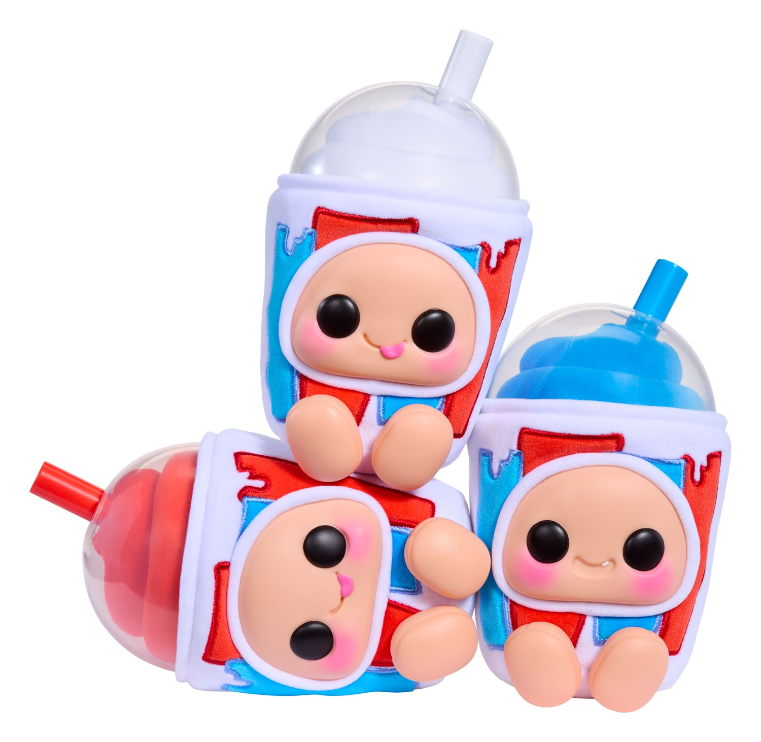 MGA Hyojo ICEE Slushies - Peluche Morbido Collezionabile con Personaggi Cherry, Blue Raspberry e White Cherry