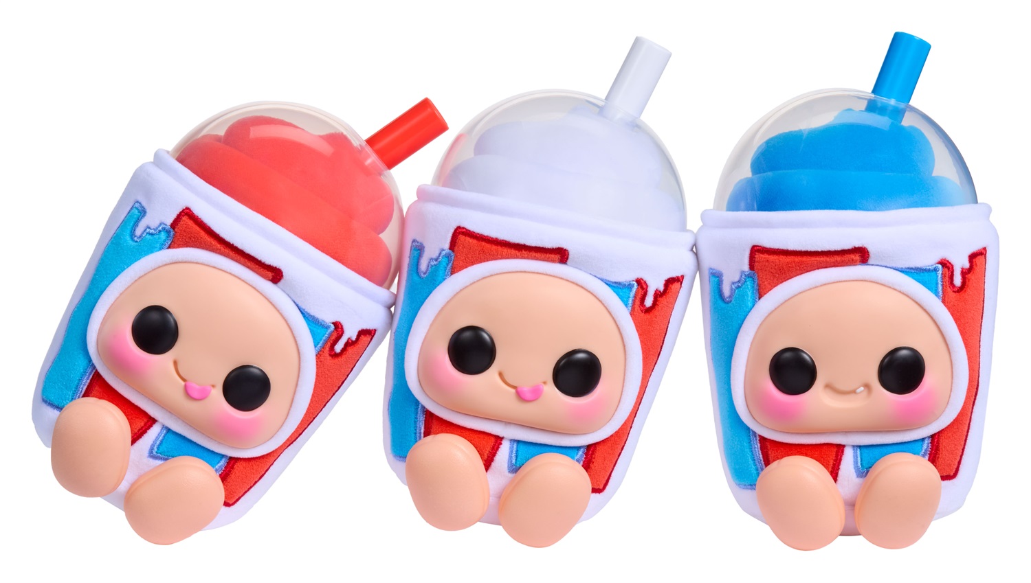 MGA Hyojo ICEE Slushies - Peluche Morbido Collezionabile con Personaggi Cherry, Blue Raspberry e White Cherry
