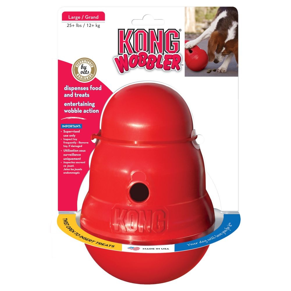 KONG Wobbler Snackball - Giocattolo Erogatore di Cibo per Cani - L 15 cm x P 11 cm
