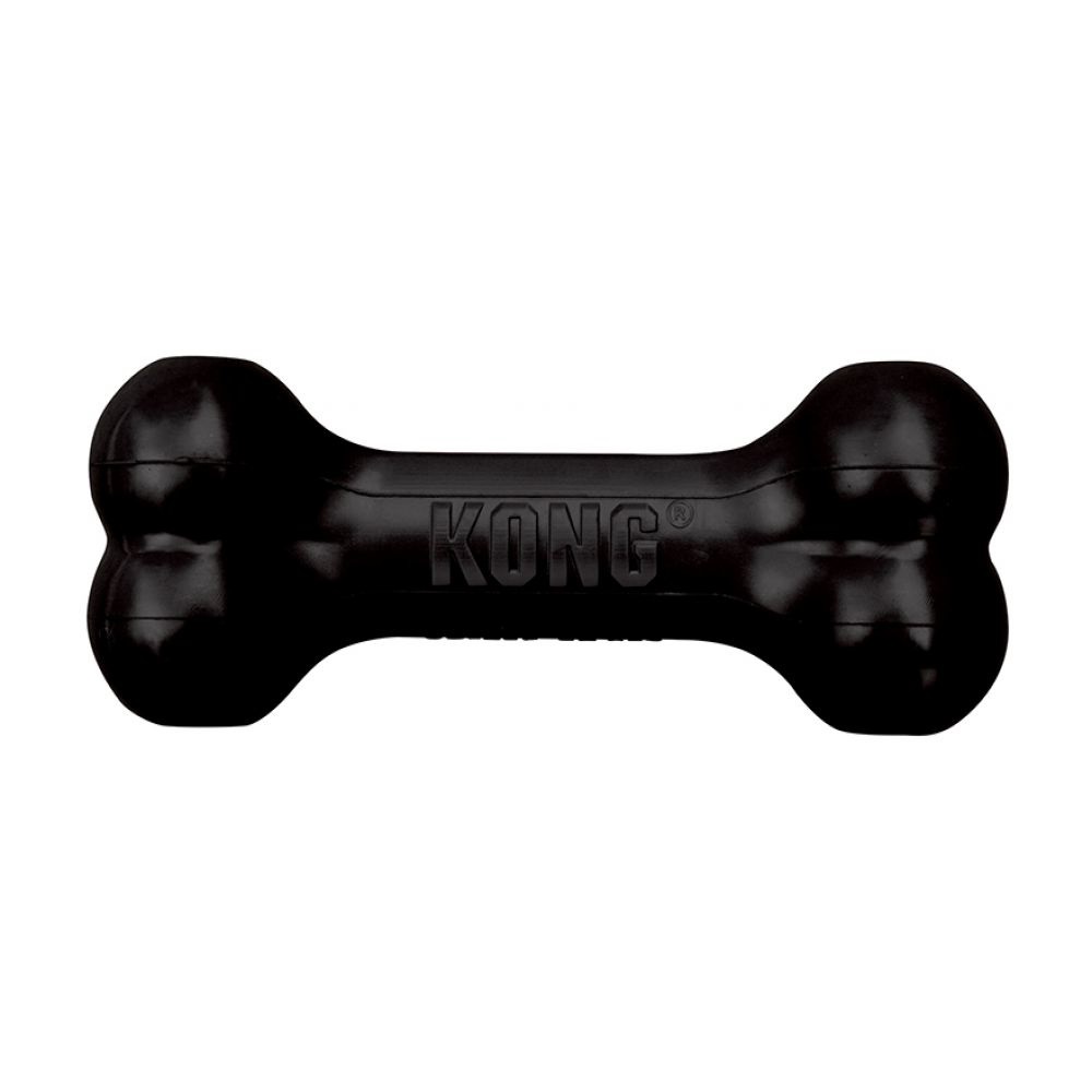 KONG Extreme Goodie Bone - Osso in Gomma Naturale Resistente per Cani di Taglia Grande, Nero, per Masticatori Potenti