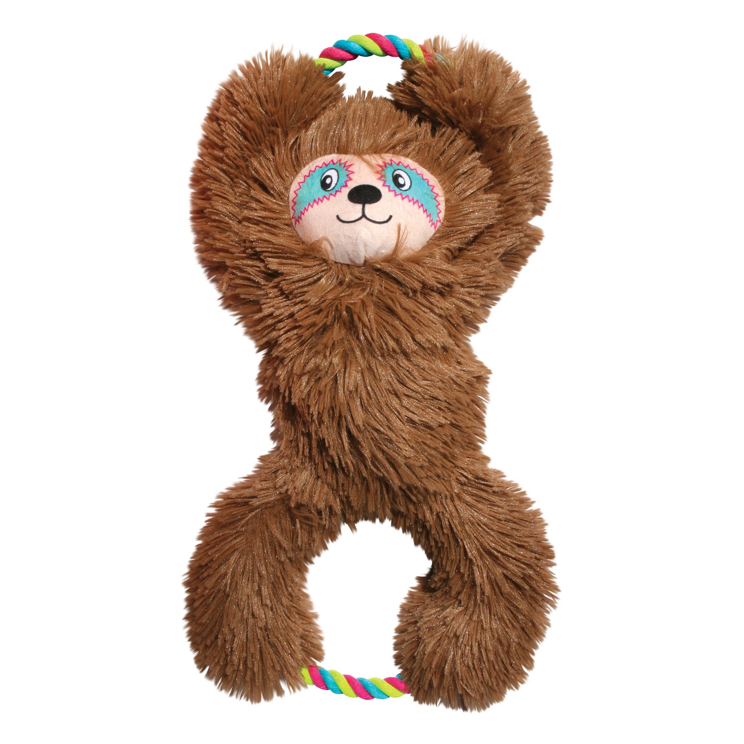 KONG Tuggz Sloth XL - Giocattolo per Cani in Peluche con Estremità in Corda, L 42 x P 23 x H 11 cm