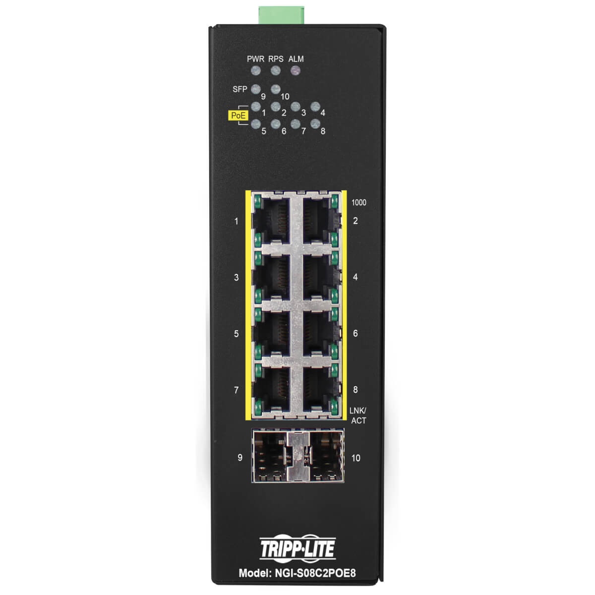 Tripp Lite NGI-S08C2POE8 switch di rete Gestito Gigabit Ethernet (10/100/1000) Supporto Power over Ethernet (PoE) Nero