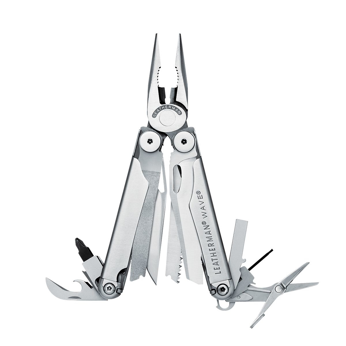 Leatherman Wave Plus - Multiutensile Tascabile in Acciaio Inossidabile con 18 Strumenti, Fodero in Nylon e Tronchesi Sostituibili
