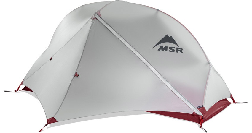 MSR Hubba NX Tenda a Cupola Ultraleggera per 1 Persona - Grigio/Rosso, Ideale per Backpacking e Trekking