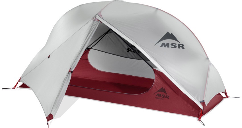 MSR Hubba NX Tenda a Cupola Ultraleggera per 1 Persona - Grigio/Rosso, Ideale per Backpacking e Trekking
