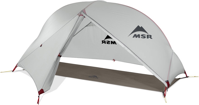 MSR Hubba NX Tenda a Cupola Ultraleggera per 1 Persona - Grigio/Rosso, Ideale per Backpacking e Trekking